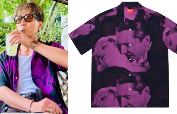 Purple M 国内正規品 キムタク着 木村拓哉着 19 Supreme Bela Lugosi Rayon S/S Shirt