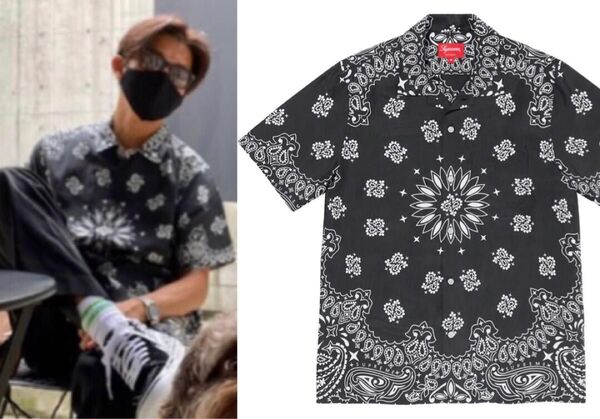Black XL 国内正規品 キムタク着 木村拓哉着 21SS Supreme Bandana Silk S/S Shirt
