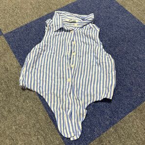 ノースリーブ ノースリーブシャツ ブラウス ブルー 100cm