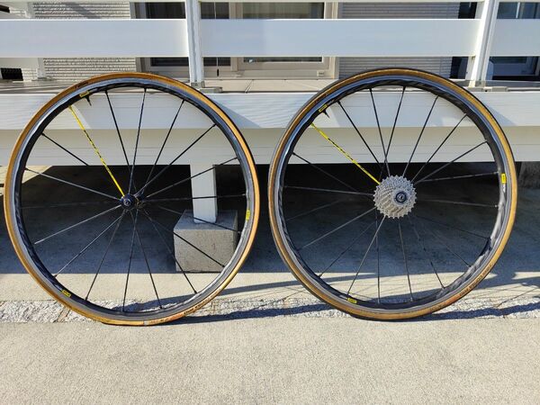 ロードバイクホイールMavic KSYRIUM PRO UST良品☆ チューブレス SHIMANO シマノ 前後セット