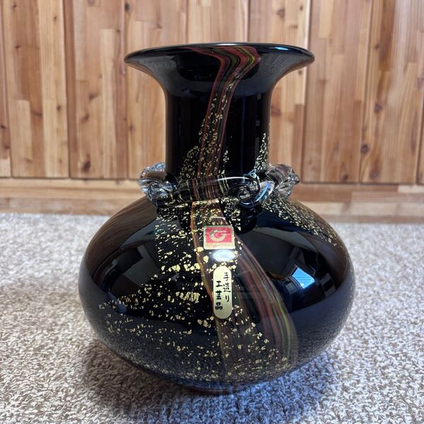 Dolphin Glass★岩田工芸硝子★IWATA GLASS 花器 花瓶 ガラス壺 未使用
