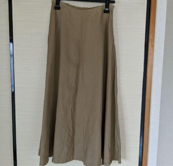 無印良品 リネンロングスカート キャメル 試着のみ