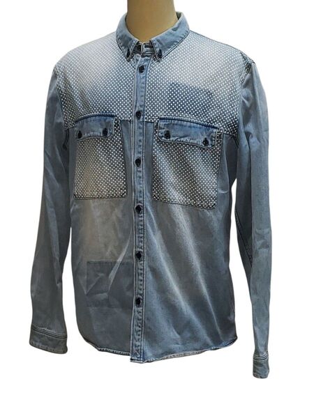 希少【Barbour×R.NEWBOLD】デニムシャツ ブルー Size: L 長袖シャツ