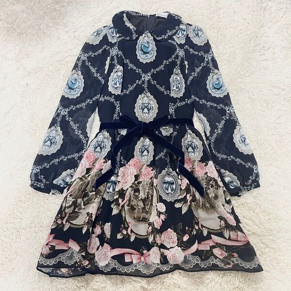 RED VALENTINO レッド ヴァレンティノワンピース シルク 絹 シフォン リボン バラ ロリータ