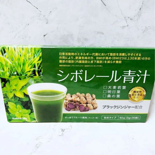 シボレール青汁 ブラックジンジャー×乳酸菌 腹部の脂肪 体脂肪 ダイエット 腸活 腸内フローラ 30包