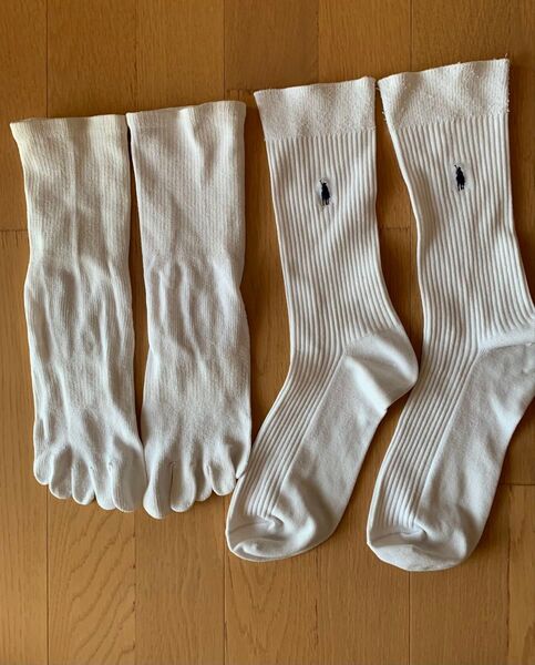 メンズソックス 使用済み 白