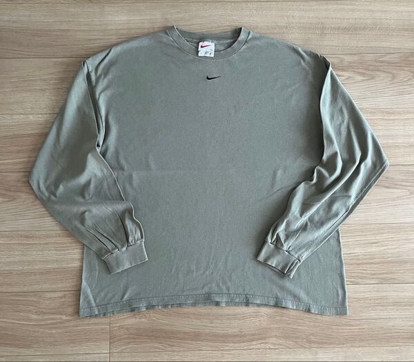 90s アメリカ製 NIKE ナイキ センター スウォッシュ ロンt 古着 XL