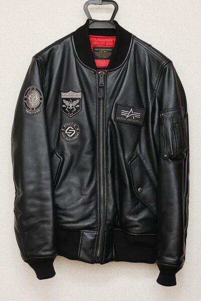 ALPHA INDUSTRIES × STRICT-G MA-1 レザージャケット 赤い彗星 シャア・アズナブル 10周年記念