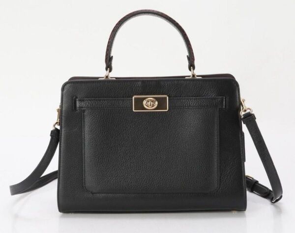 coach コーチ キャリーオール ターンロック レザー 2WAY ハンドバッグ