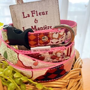 和柄首輪 和柄リード モダン和柄 犬用首輪 首輪とリードセット 可愛い首輪 おしゃれ首輪 中型犬 丈夫な首輪とリード