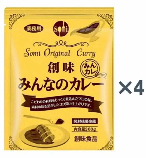 1000円ポッキリ 創味食品 みんなのカレー200g 4個セット