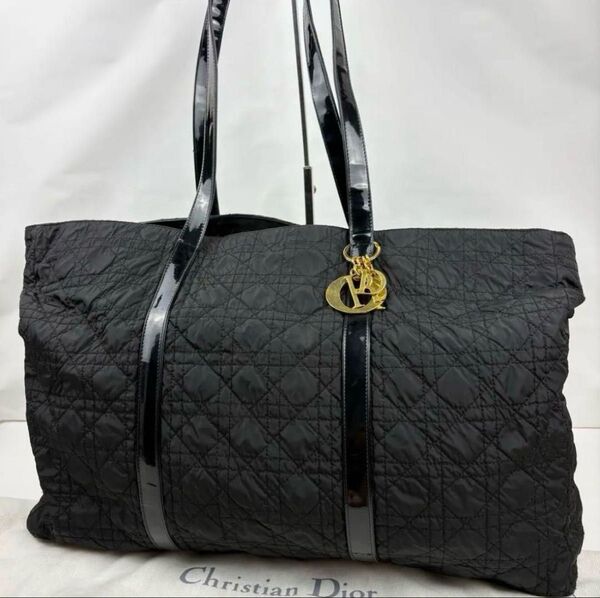 Christian Dior クリスチャンディオール トートバッグ カナージュ 大容量 A4収納 肩掛け ビジネス 黒 ブラック