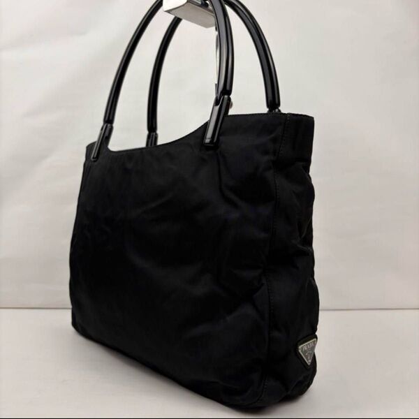 PRADA プラダ トートバッグ プラスチックハンドル 三角ロゴ 肩掛け ナイロン ビジネス 大容量 A4収納 黒 ブラック 希少