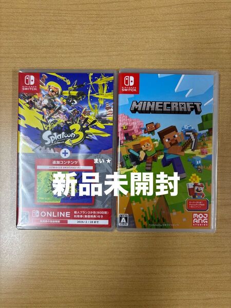 新品未開封【Switch】マインクラフト スプラトゥーン3+エキスパンションパス 通常版 2本セット スイッチ ソフト