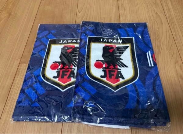 サッカー日本代表 タオル 2枚 100周年ロゴ 新品 未使用 非売品