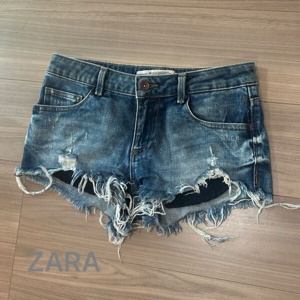 ZARA ザラ デニム ショーパン ダメージ加工 デニムショートパンツ 短パン TRAFALUC ギャル