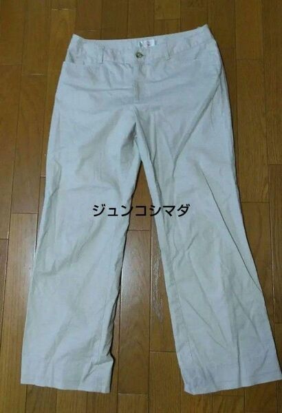 AWAW ジュンコシマダ レディースベージュ カジュアルパンツ 麻混ストレッチ