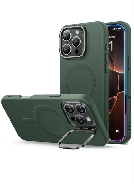 ESR iPhone 16 Pro Max ケース MagSafe対応 隠しスタンド Classicシリーズ グリーン
