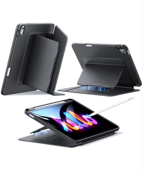 ESR iPad Air 11インチ ケース(M3/M2、2025/2024) Flipシリーズ ブラック