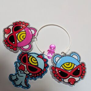 キラキラアクリルキーホルダー3連