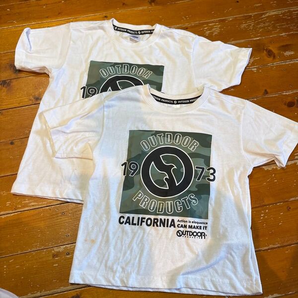 アウトドア 兄弟 お揃い Tシャツ 半袖 白 130cm 140cm