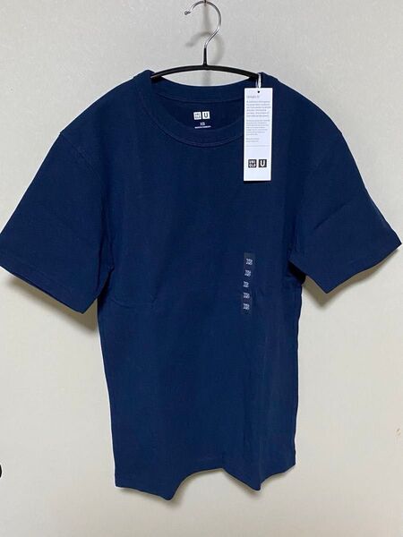 クルーネックt 半袖 Tシャツ UNIQLOu ユニクロu ネイビー 半袖カットソー 綿 コットン