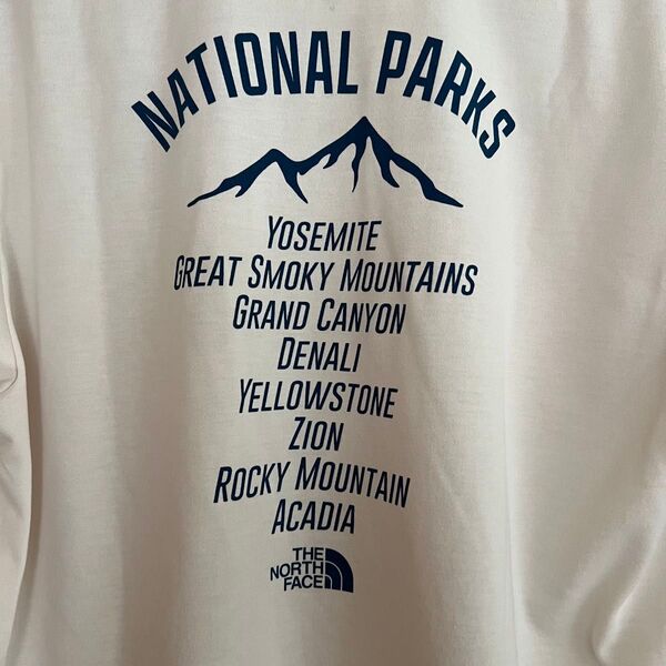 the north face ノースフェイス 半袖 Tシャツ バグフリー 虫除け加工 ナショナルパークバックロゴ オフホワイト M