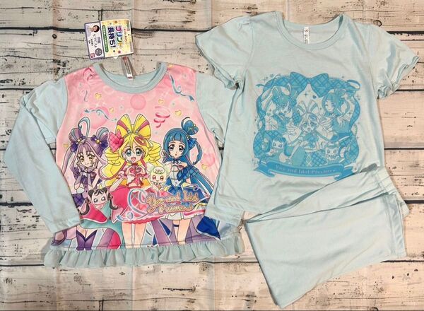 【新品未使用】キミとアイドル!プリキュア 光るパジャマ 3点セット120 上下セット パジャマ ルームウェア 女の子 キッズ
