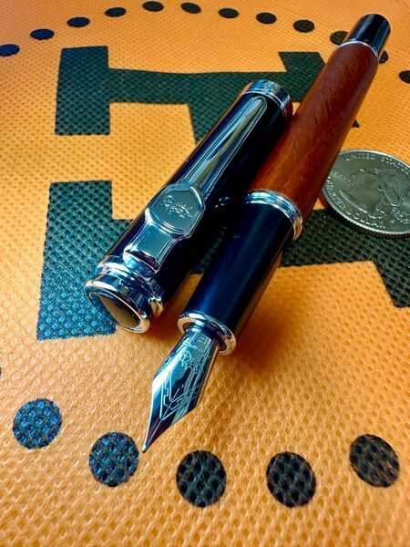 Jinhao 万年筆8802 Fine Nib ウッド/ブラック