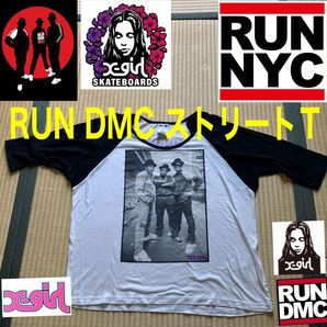 RUN D.M.C. ヒップホップストリートTシャツ Xガール製