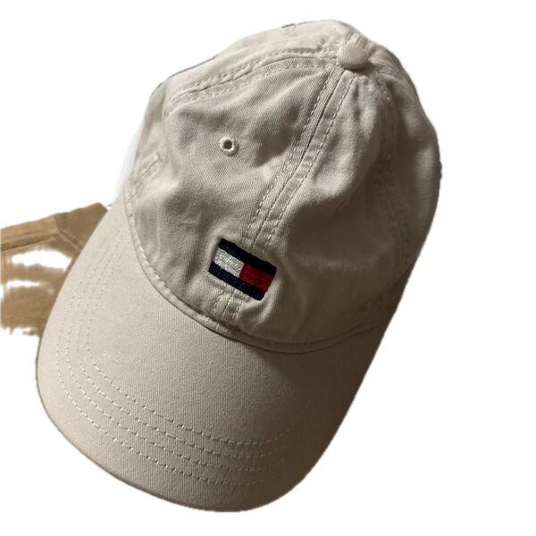 TOMMY HILFIGER キャップ 帽子 ベージュ ロゴ刺繍