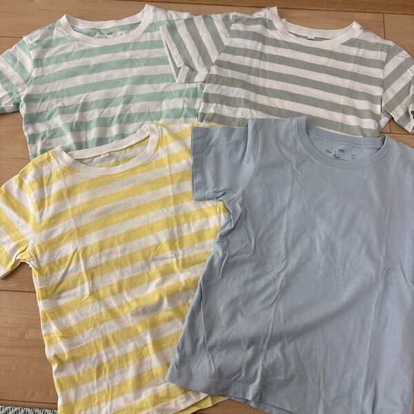 無印良品 MUJI Tシャツ 4枚セット 120cm 半袖Tシャツ キッズ ボーダー