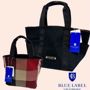 ブルーレーベル クレストブリッジ リバーシブル ミニトートバッグ Black