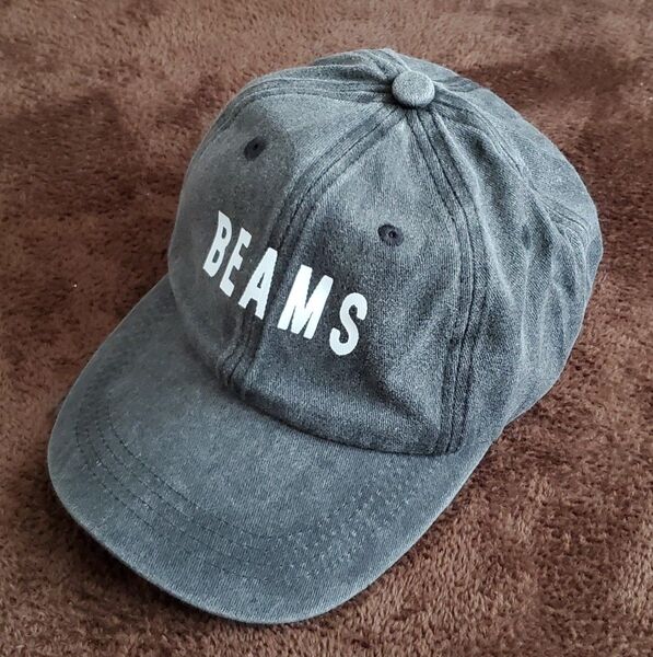 BEAMS ロゴキャップ グレー コットン 男女兼用