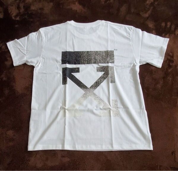 Off-White のデザイン 白Tシャツ コットン XXL