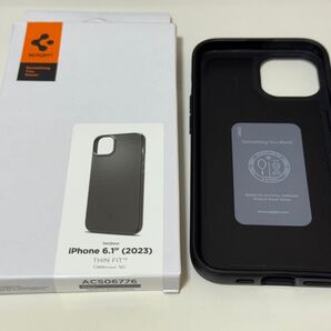 Spigen Thin Fit iPhone15 ケース ブラック アイフォンケース ACS06776