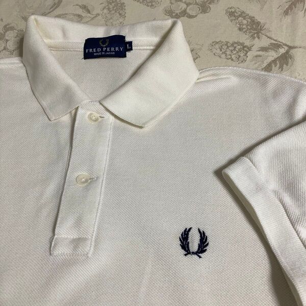 FRED PERRY フレッドペリーポロシャツ 日本製 Lサイズ ホワイト
