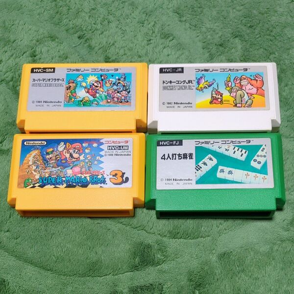 ファミコンソフト スーパーマリオブラザーズなどザラザラ4本
