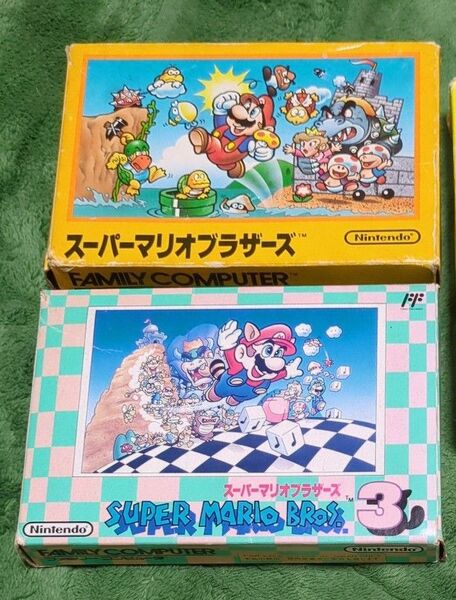ファミコンソフト マリオ、マリオ3箱説明書付き