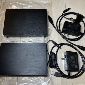 BUFFALO 外付けハードディスク ケース 単体 (HDD無し) ACアダプター USBケーブル バッファロー 2個