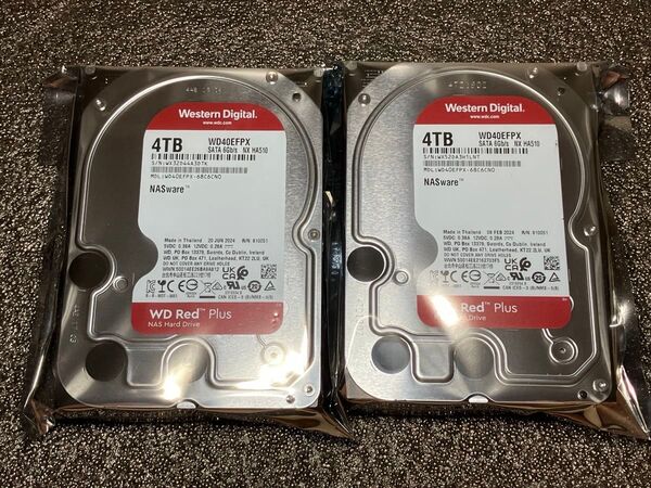 WD 4TB Red Plus WD40EFPX NAS HDD ハードディスク 3.5インチ SATA 2個セット