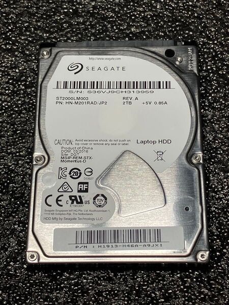 【153時間】Seagate 2TB 2.5インチ HDD ST2000LM003 SATA ハードディスク 9.5mm