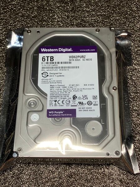 【18時間】WD 6TB Purple HDD ハードディスク 3.5インチ SATA パープル HGST ビデオ