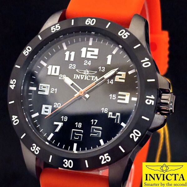 【オレンジ色!!】INVICTA/インビクタ/メンズ腕時計/希少/お洒落/激レア/男性用/ブラック.黒/プレゼントに/クオーツ