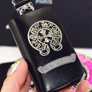 ラグジュアリー スマートキーケース★タイプホースシュー&クロス★メタルロゴチャーム2種つき