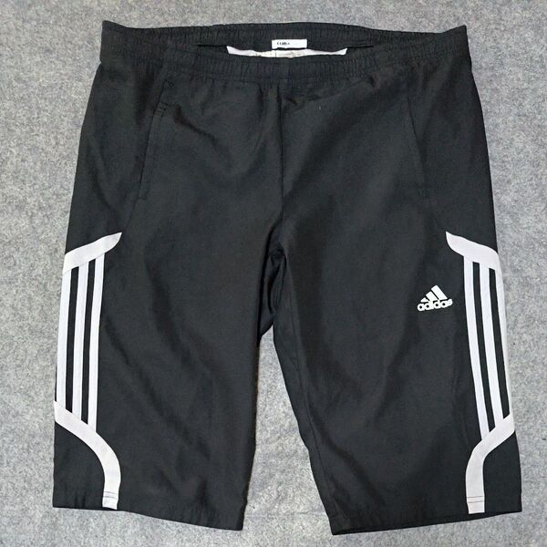 アディダス adidas ハーフパンツ ブラック黒&グレー メンズOサイズ