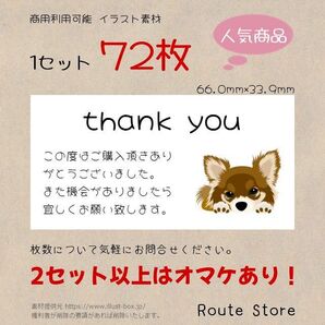 サンキューシール かわいい チワワ 茶系 わんちゃん ワンコ 犬 ドッグ 肉球