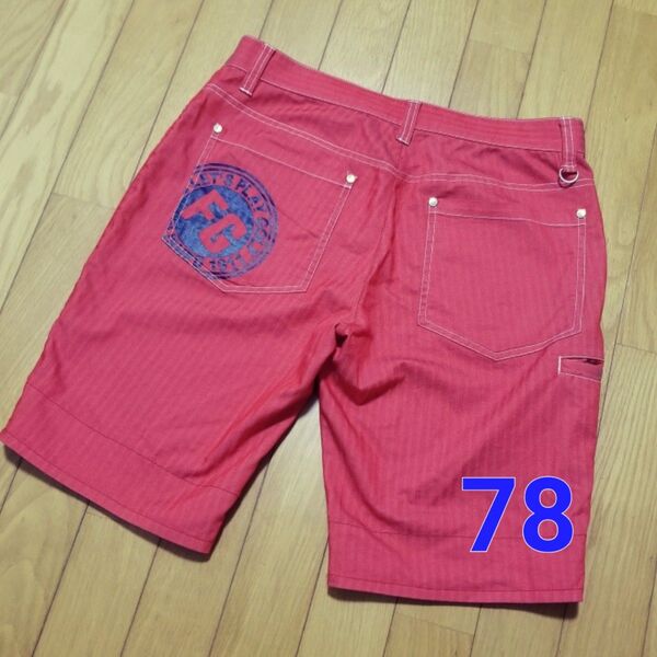 FILA GOLF フィラゴルフ ハーフ パンツ ストライプ レッド系