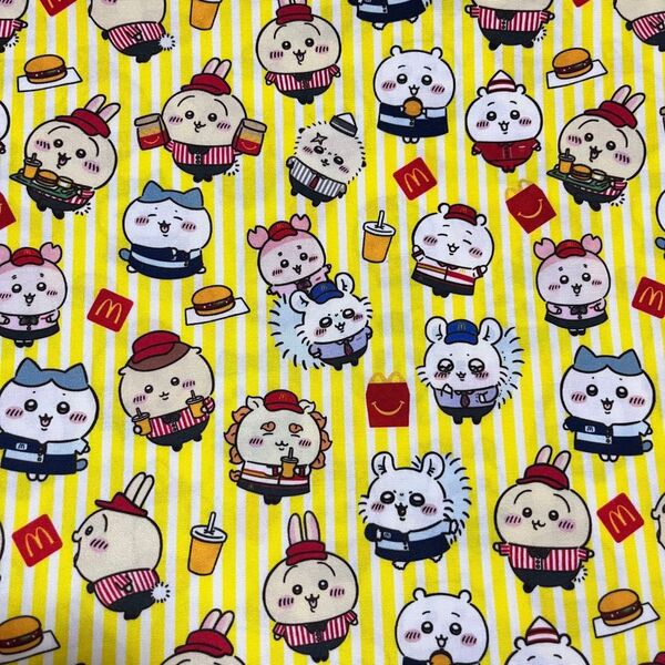 生地 約140×50cm 黄色ストライプマクドナルド