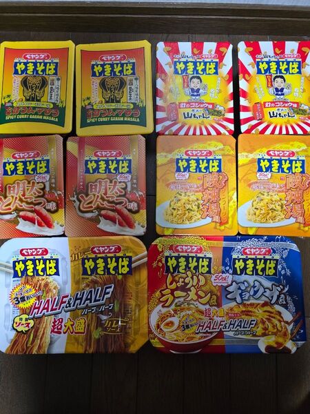 ペヤングやきそば 期間限定品5種類 10個セット スパイシーカレー七味ガラム・マサラ、明太とんこつ、、酸辣湯麺他